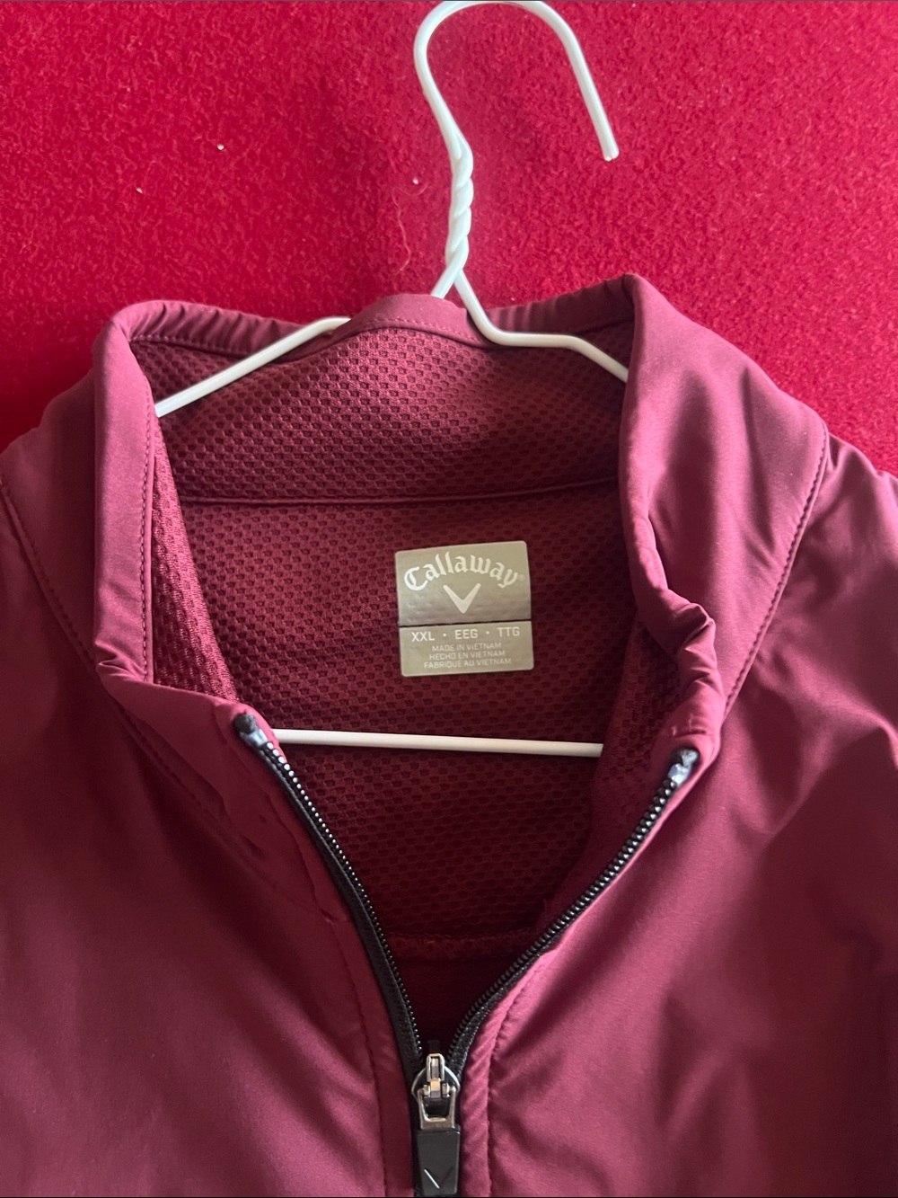 Callaway Maroon Full-Zip Golf Jacket